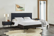 Cross Dark Gray Solid Oak King 3pc Bedroom Set - Furniture City (CA)l