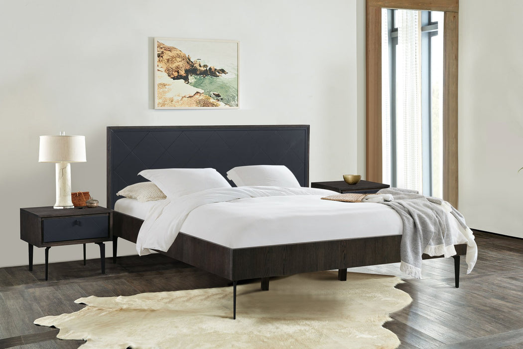 Cross Dark Gray Solid Oak King 3pc Bedroom Set