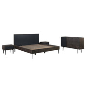 Cross Dark Gray Solid Oak King 4pc Bedroom Set - Furniture City (CA)l