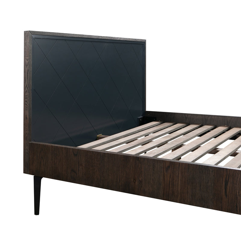 Cross Dark Gray Solid Oak Queen 3pc Bedroom Set - Furniture City (CA)l