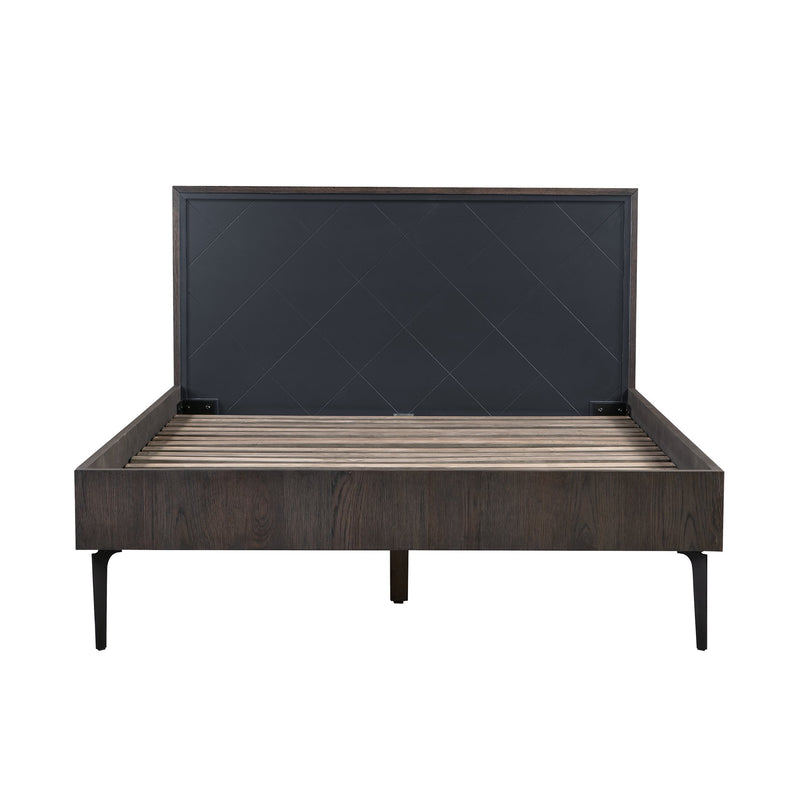 Cross Dark Gray Solid Oak Queen 4pc Bedroom Set - Furniture City (CA)l
