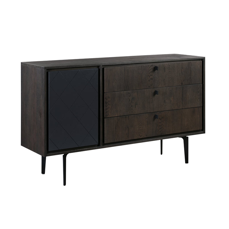 Cross Dark Gray Solid Oak Queen 4pc Bedroom Set - Furniture City (CA)l