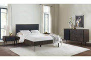 Cross Dark Gray Solid Oak Queen 4pc Bedroom Set - Furniture City (CA)l