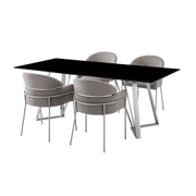 Cressida and Portia Gray Fabric 5 Piece Rectangular Dining Set - Furniture City (CA)l