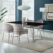 Cressida and Portia Gray Fabric 5 Piece Rectangular Dining Set - Furniture City (CA)l