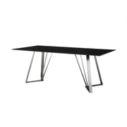 Cressida and Portia Blue Fabric 7 Piece Rectangular Dining Set - Furniture City (CA)l