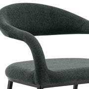 Diaz Morgan 5 Piece Round Glass Dining Table Set with Matte Black Iron and Charcoal Fabric - Furniture City (CA)l