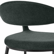 Diaz Morgan 5 Piece Round Glass Dining Table Set with Matte Black Iron and Charcoal Fabric - Furniture City (CA)l