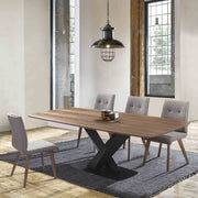 Noble Mid-Century Walnut Wood 5 Piece Dining Set - Furniture City (CA)l