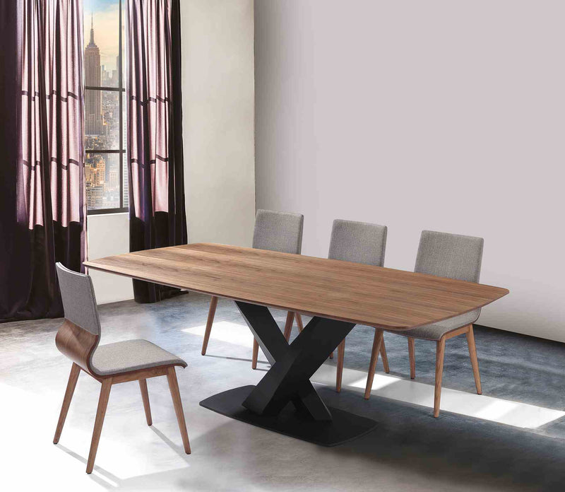 Everett Mid-Century Walnut Wood 5 Piece Dining Set - Furniture City (CA)l