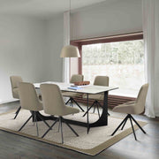 Esme Maverick 7 Piece Dining Set with Taupe Gray Faux Leather Chairs - Furniture City (CA)l