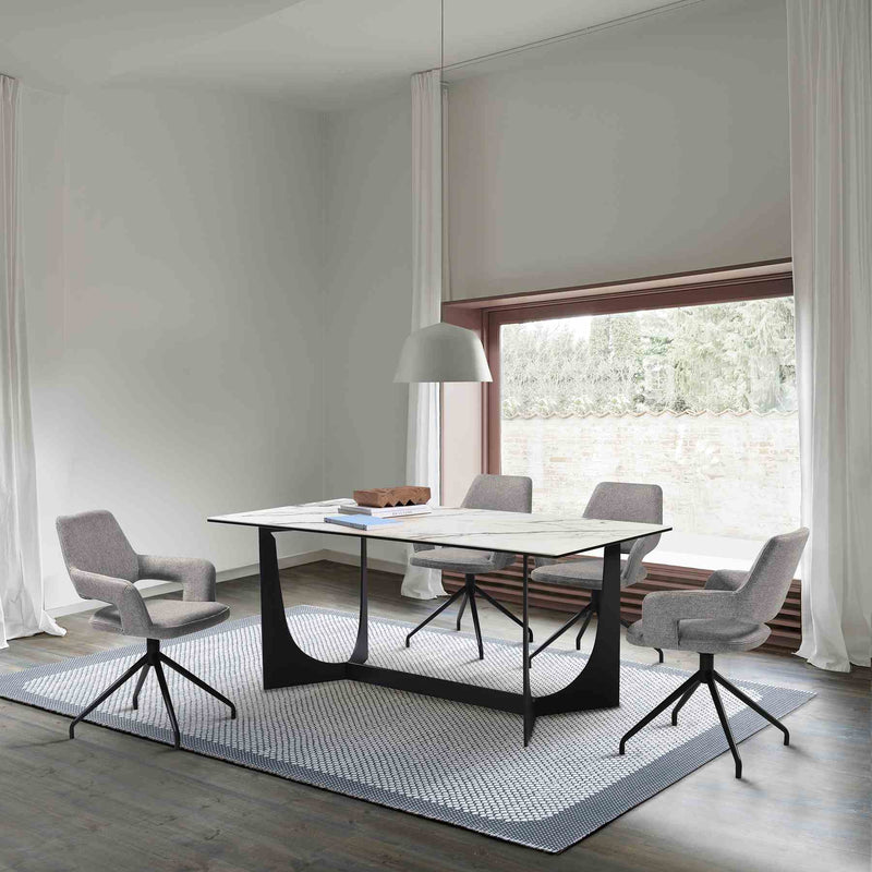 Esme Penny 5 Piece Dining Set with Gray Fabric Chairs - Furniture City (CA)l