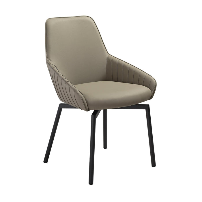 Esme Shilo 5 Piece Dining Set Taupe with Gray Faux Leather Chairs