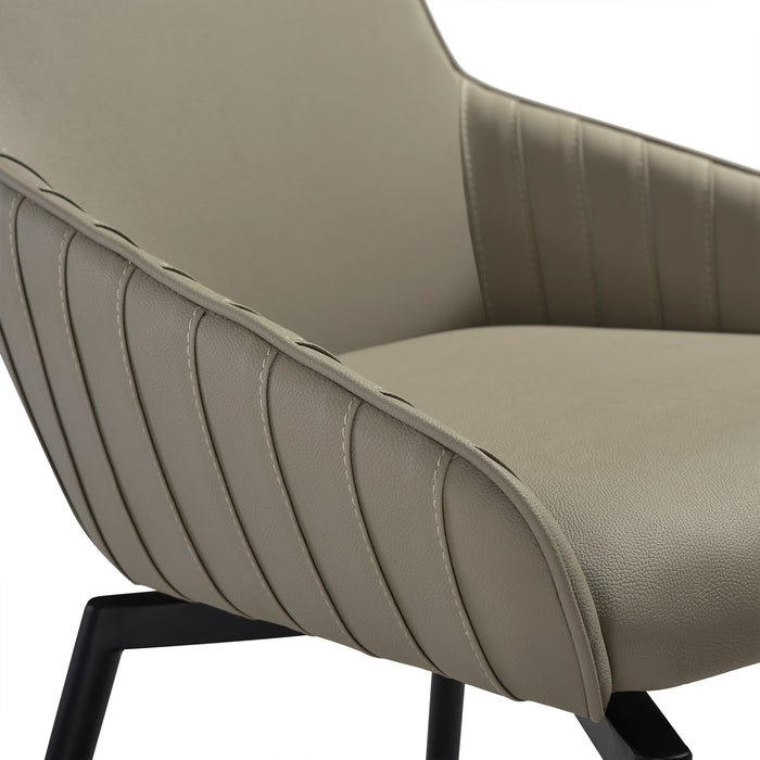 Esme Shilo 5 Piece Dining Set Taupe with Gray Faux Leather Chairs