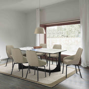 Esme Shilo 7 Piece Dining Set Taupe with Gray Faux Leather Chairs - Furniture City (CA)l