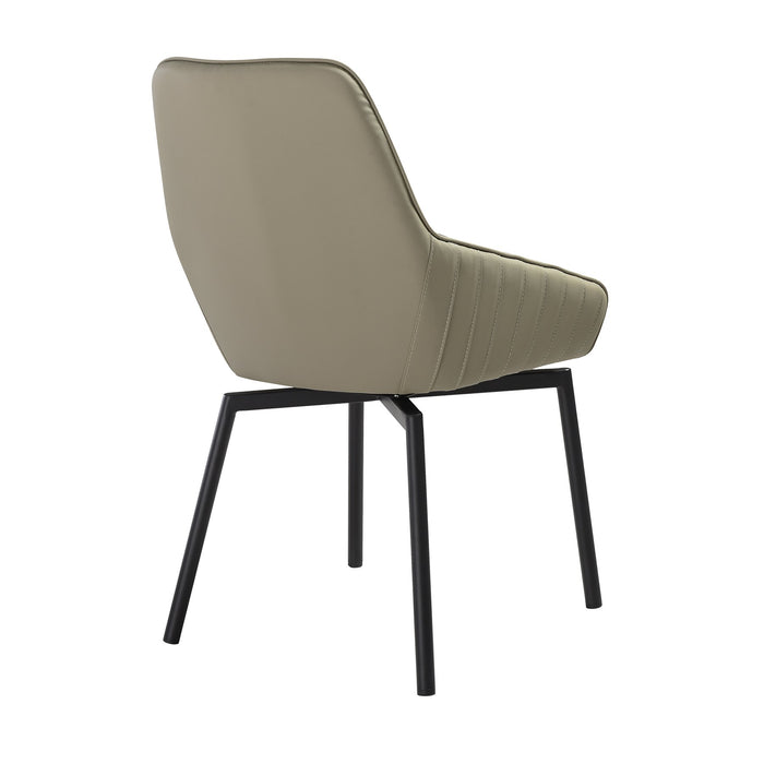 Esme Shilo 7 Piece Dining Set Taupe with Gray Faux Leather Chairs