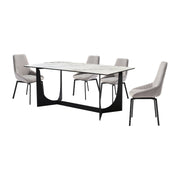 Esme Susie 5 Piece Dining Set with Gray Fabric Chairs - Furniture City (CA)l