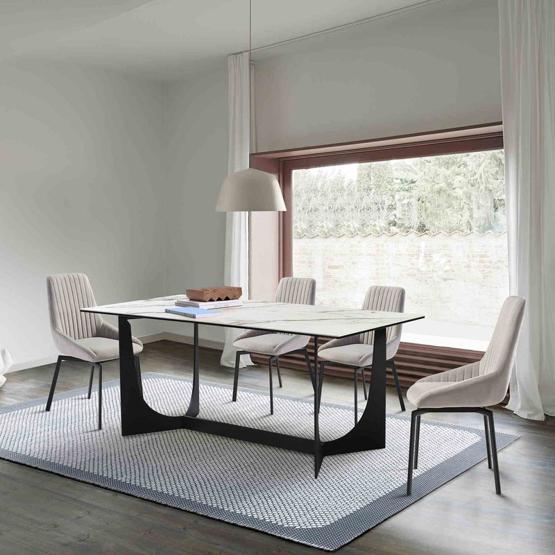 Esme Susie 5 Piece Dining Set with Gray Fabric Chairs - Furniture City (CA)l