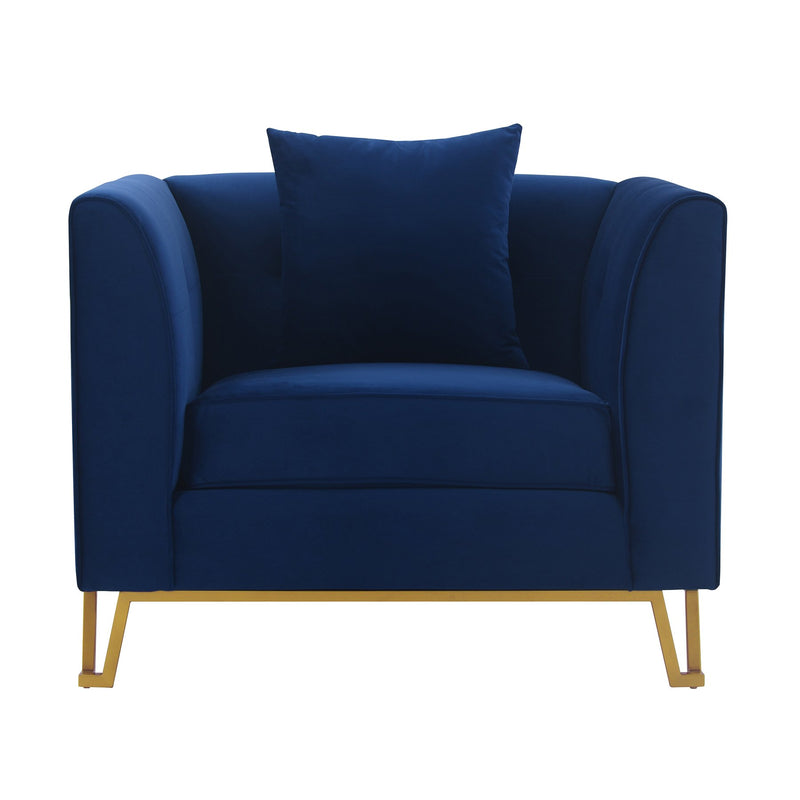 Everest 2 Piece Blue Fabric Upholstered Sofa & Chair Set - Furniture City (CA)l