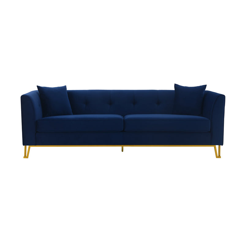 Everest 2 Piece Blue Fabric Upholstered Sofa & Chair Set - Furniture City (CA)l
