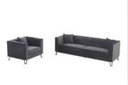 Everest 2 Piece Gray Fabric Upholstered Sofa & Chair Set - Furniture City (CA)l
