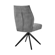 Fenton and Monarch 5 Piece Modern Rectangular Dining Set in Gray Melamine Wood and Charcoal Fabric - Furniture City (CA)l