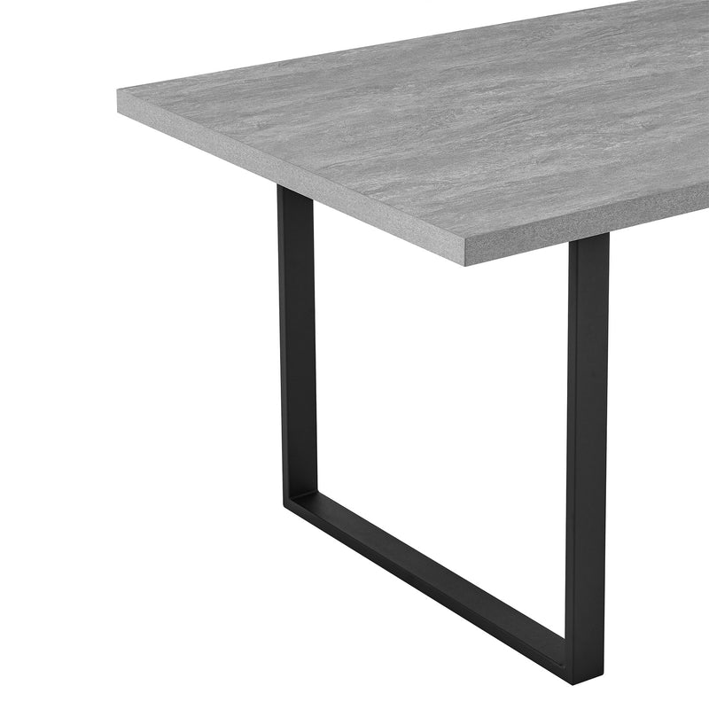 Fenton and Monarch 5 Piece Modern Rectangular Dining Set in Gray Melamine Wood and Charcoal Fabric - Furniture City (CA)l