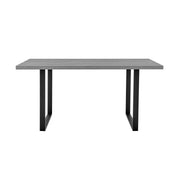 Fenton and Monarch 7 Piece Modern Rectangular Dining Set in Gray Melamine Wood and Charcoal Fabric - Furniture City (CA)l