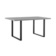 Fenton and Monarch 7 Piece Modern Rectangular Dining Set in Gray Melamine Wood and Charcoal Fabric - Furniture City (CA)l