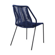 Fineline and Clip Indoor Outdoor 7 Piece Dining Set in Dark Eucalyptus Wood with Superstone and Blue Rope - Furniture City (CA)l