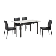 Giana Kash 5 Piece Extendable Dining Set with Black Faux Leather Chairs - Furniture City (CA)l