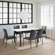 Giana Kash 7 Piece Extendable Dining Set with Black Faux Leather Chairs - Furniture City (CA)l