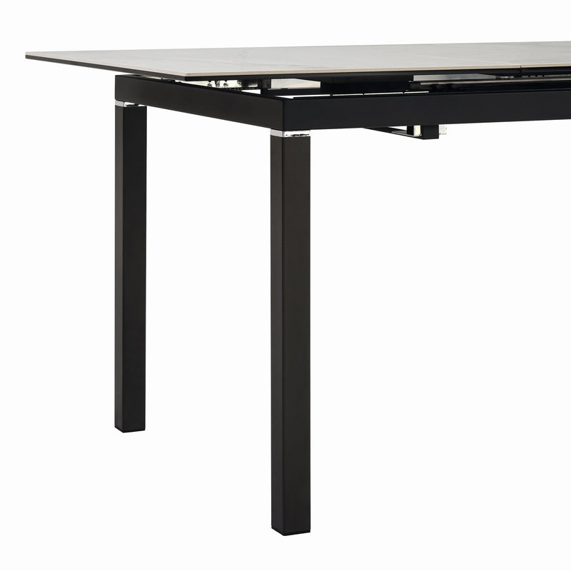 Giana Kash 7 Piece Extendable Dining Set with Black Faux Leather Chairs - Furniture City (CA)l