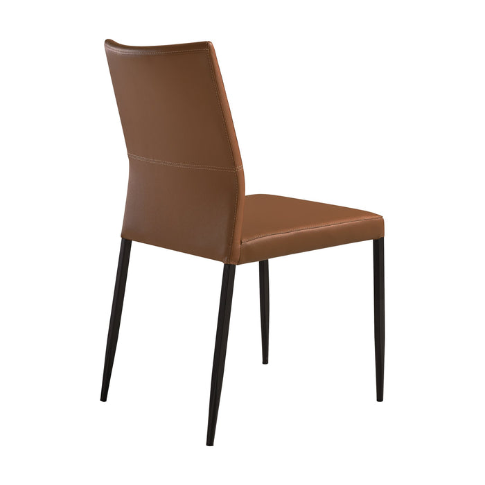 Giana Kash 7 Piece Extendable Dining Set with Brown Faux Leather Chairs