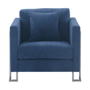 Heritage 2 Piece Blue Fabric Upholstered Sofa & Chair Set - Furniture City (CA)l