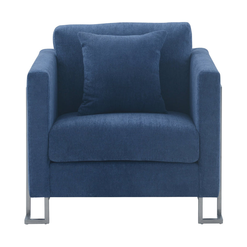 Heritage 2 Piece Blue Fabric Upholstered Sofa & Chair Set - Furniture City (CA)l