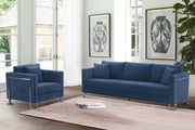 Heritage 2 Piece Blue Fabric Upholstered Sofa & Chair Set - Furniture City (CA)l