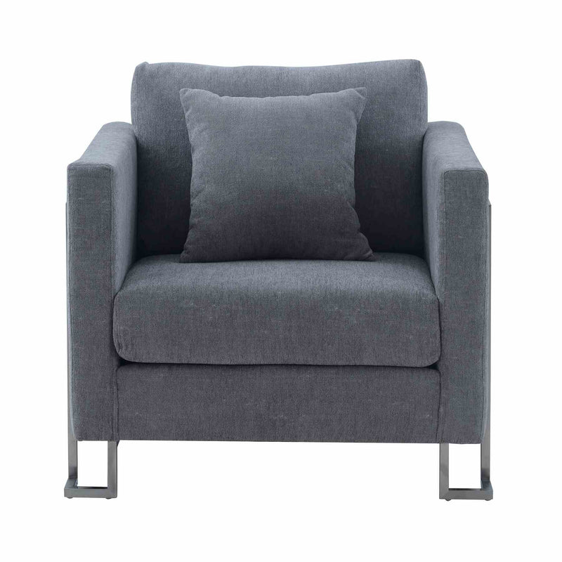 Heritage 2 Piece Gray Fabric Upholstered Sofa & Chair Set - Furniture City (CA)l