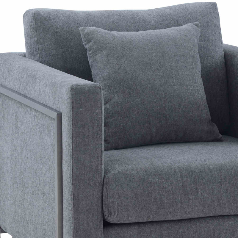 Heritage 2 Piece Gray Fabric Upholstered Sofa & Chair Set - Furniture City (CA)l