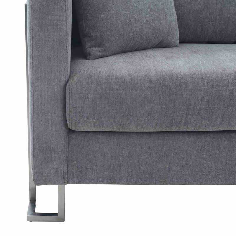 Heritage 2 Piece Gray Fabric Upholstered Sofa & Chair Set - Furniture City (CA)l