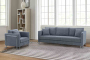 Heritage 2 Piece Gray Fabric Upholstered Sofa & Chair Set - Furniture City (CA)l