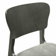 Kalia 5 Piece Wood Dining Set in Gray Finish with Gray Fabric - Furniture City (CA)l