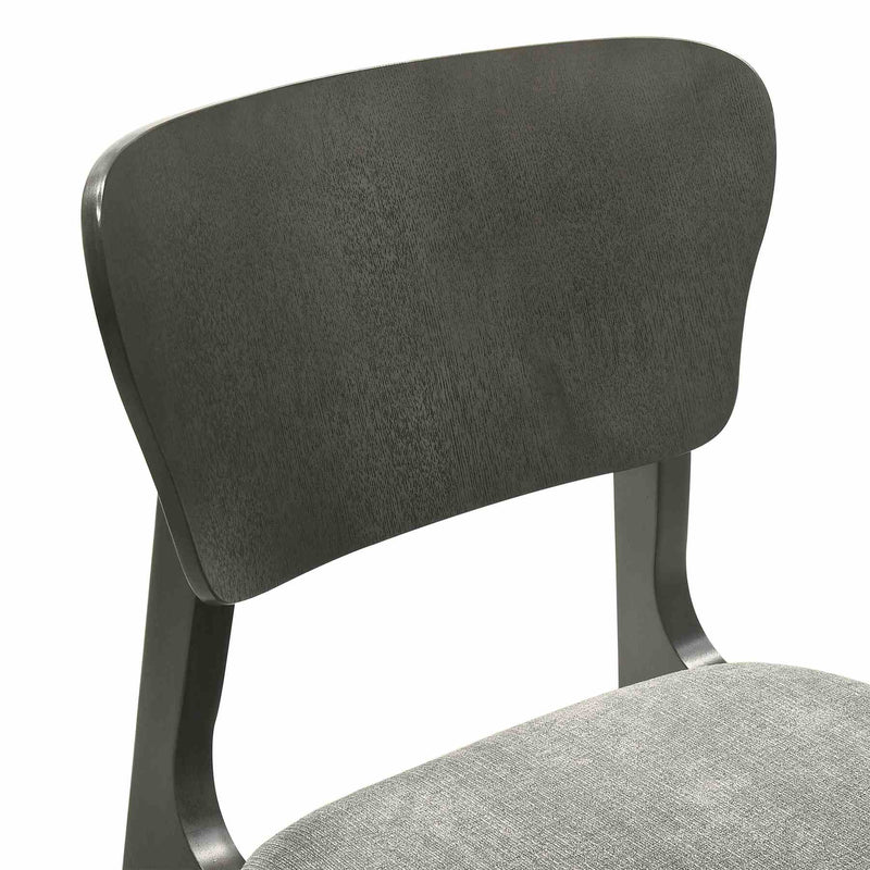 Kalia 7 Piece Wood Dining Set in Gray Finish with Gray Fabric - Furniture City (CA)l