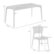 Kalia 5 Piece Wood Dining Set in Walnut Finish with Orange Fabric - Furniture City (CA)l