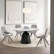 Knox Alison 5 Piece Dining Set with Gray Velvet Chairs - Furniture City (CA)l
