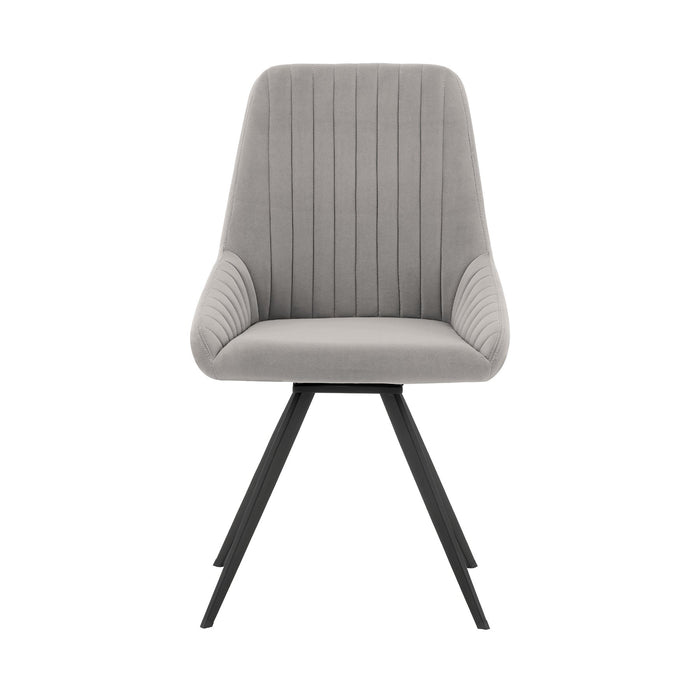 Knox Alison 5 Piece Dining Set with Gray Velvet Chairs