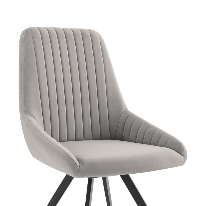 Knox Alison 5 Piece Dining Set with Gray Velvet Chairs