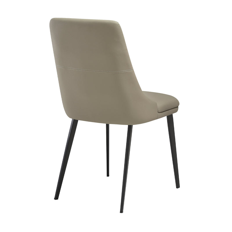 Knox Genesis 5 Piece Dining Set with Sintered Stone Top and Taupe Gray Faux Leather Chairs - Furniture City (CA)l
