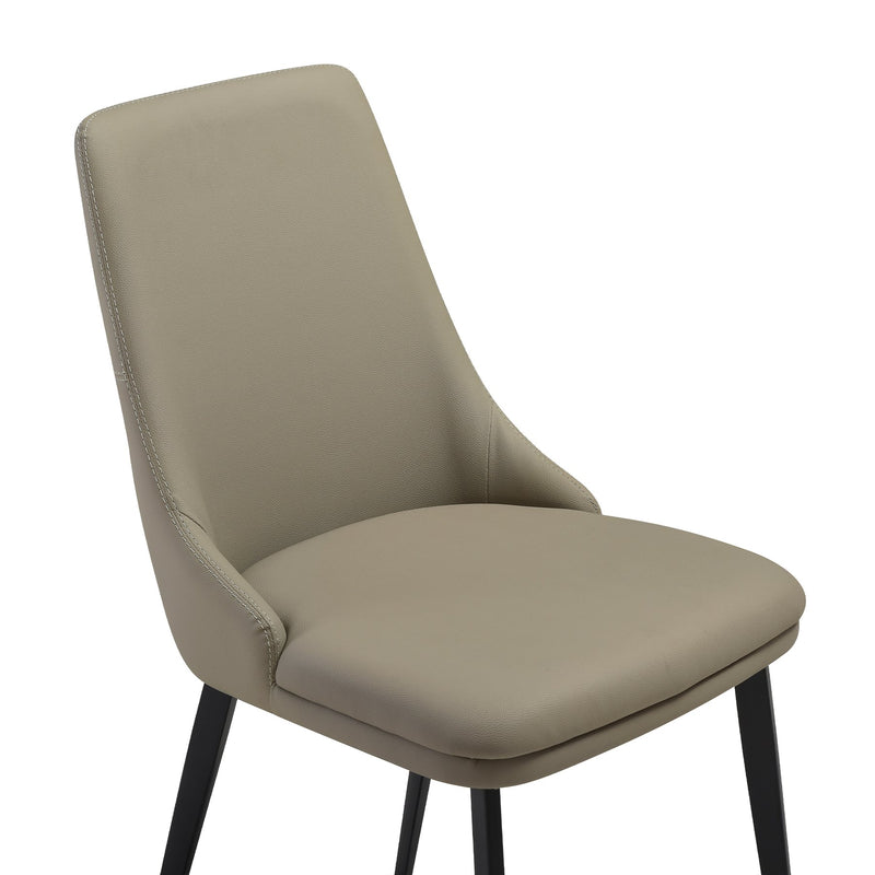 Knox Genesis 5 Piece Dining Set with Sintered Stone Top and Taupe Gray Faux Leather Chairs - Furniture City (CA)l