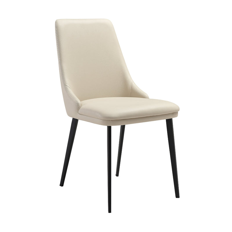 Knox Genesis 7 Piece Dining Set with Sintered Stone Top and Beige Faux Leather Chairs - Furniture City (CA)l